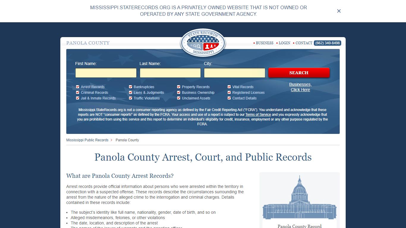 Panola County Arrest, Court, and Public Records